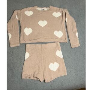 Sincerely Jules pink and white heart pajama set Large (B160306)